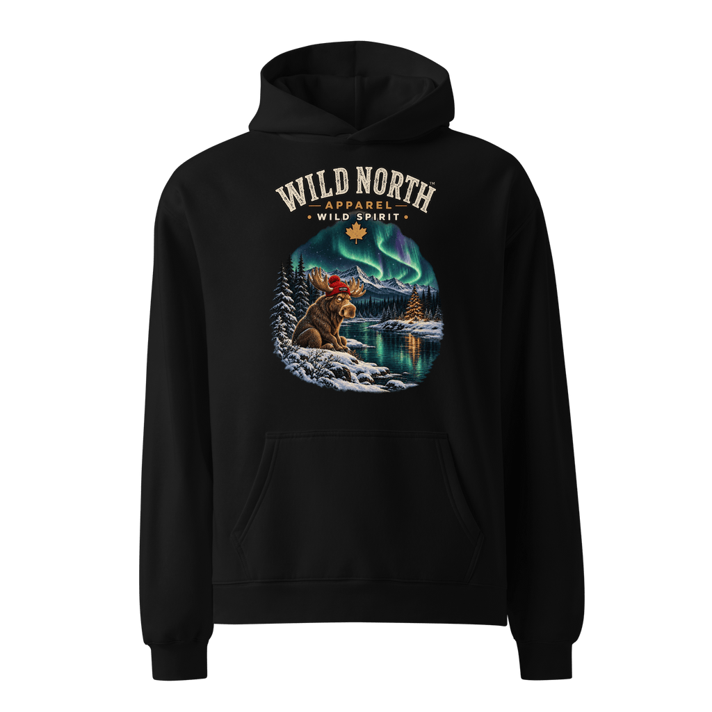 #wild_north_apparelWild North™ Northern Lights Mood - Unisex oversized hoodie - Wild North Apparel™#canadian_outdoor_wildlife_inspired_clothing#