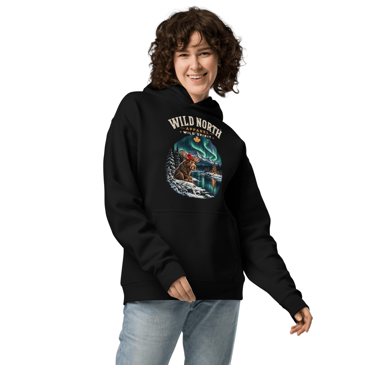 #wild_north_apparelWild North™ Northern Lights Mood - Unisex oversized hoodie - Wild North Apparel™#canadian_outdoor_wildlife_inspired_clothing#