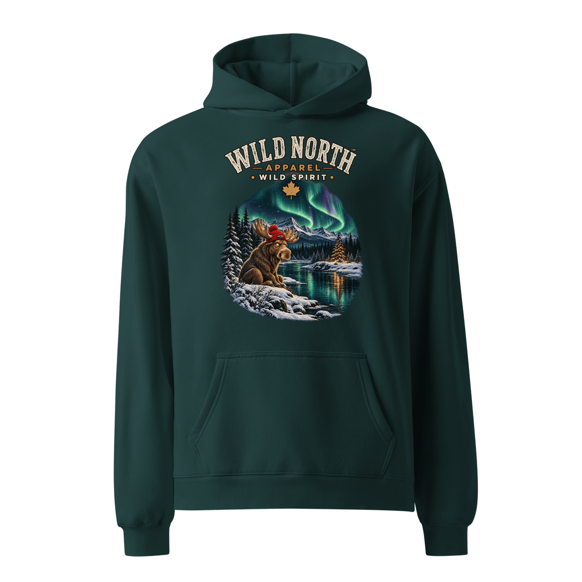 #wild_north_apparelWild North™ Northern Lights Mood - Unisex oversized hoodie - Wild North Apparel™#canadian_outdoor_wildlife_inspired_clothing#