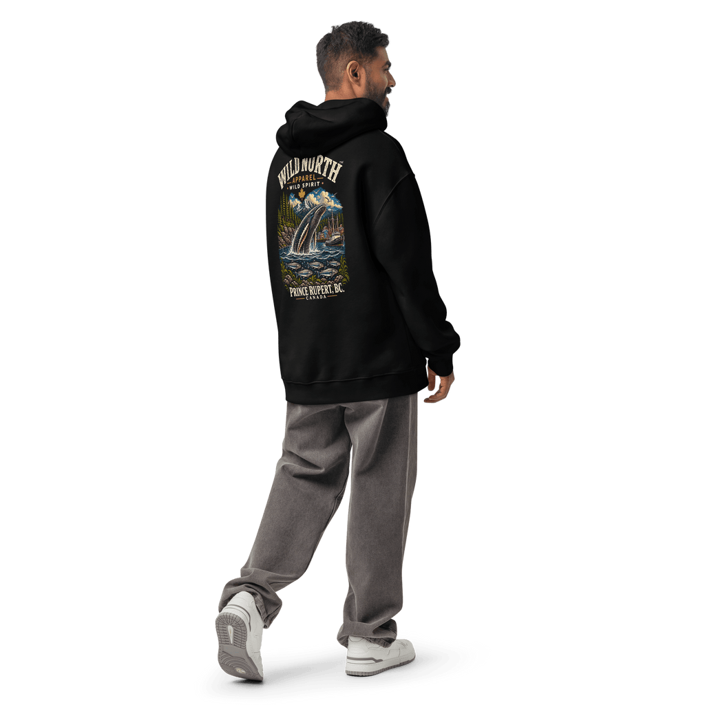 #wild_north_apparelWild North Prince Rupert Harbour Humpback™ - Unisex oversized hoodie - Wild North Apparel™#canadian_outdoor_wildlife_inspired_clothing#