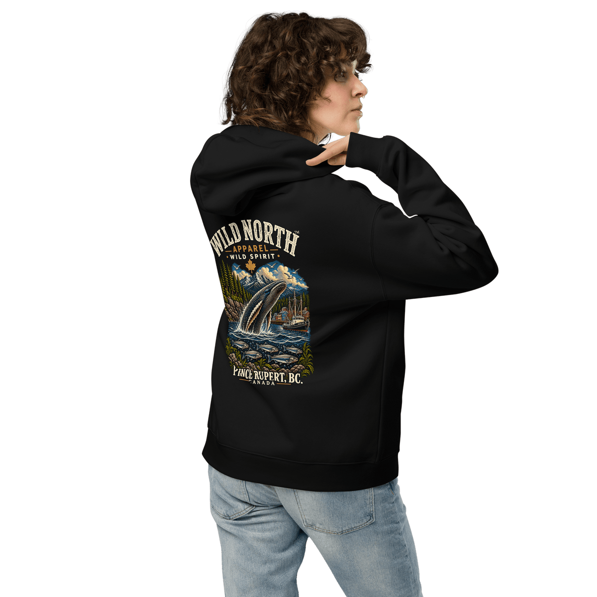 #wild_north_apparelWild North Prince Rupert Harbour Humpback™ - Unisex oversized hoodie - Wild North Apparel™#canadian_outdoor_wildlife_inspired_clothing#