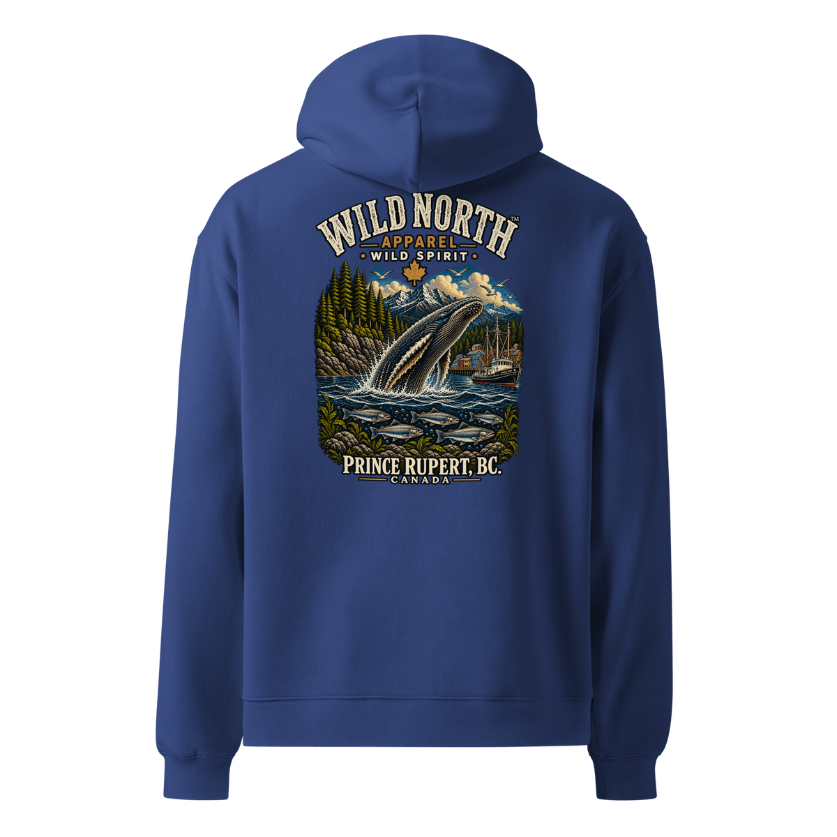 #wild_north_apparelWild North Prince Rupert Harbour Humpback™ - Unisex oversized hoodie - Wild North Apparel™#canadian_outdoor_wildlife_inspired_clothing#