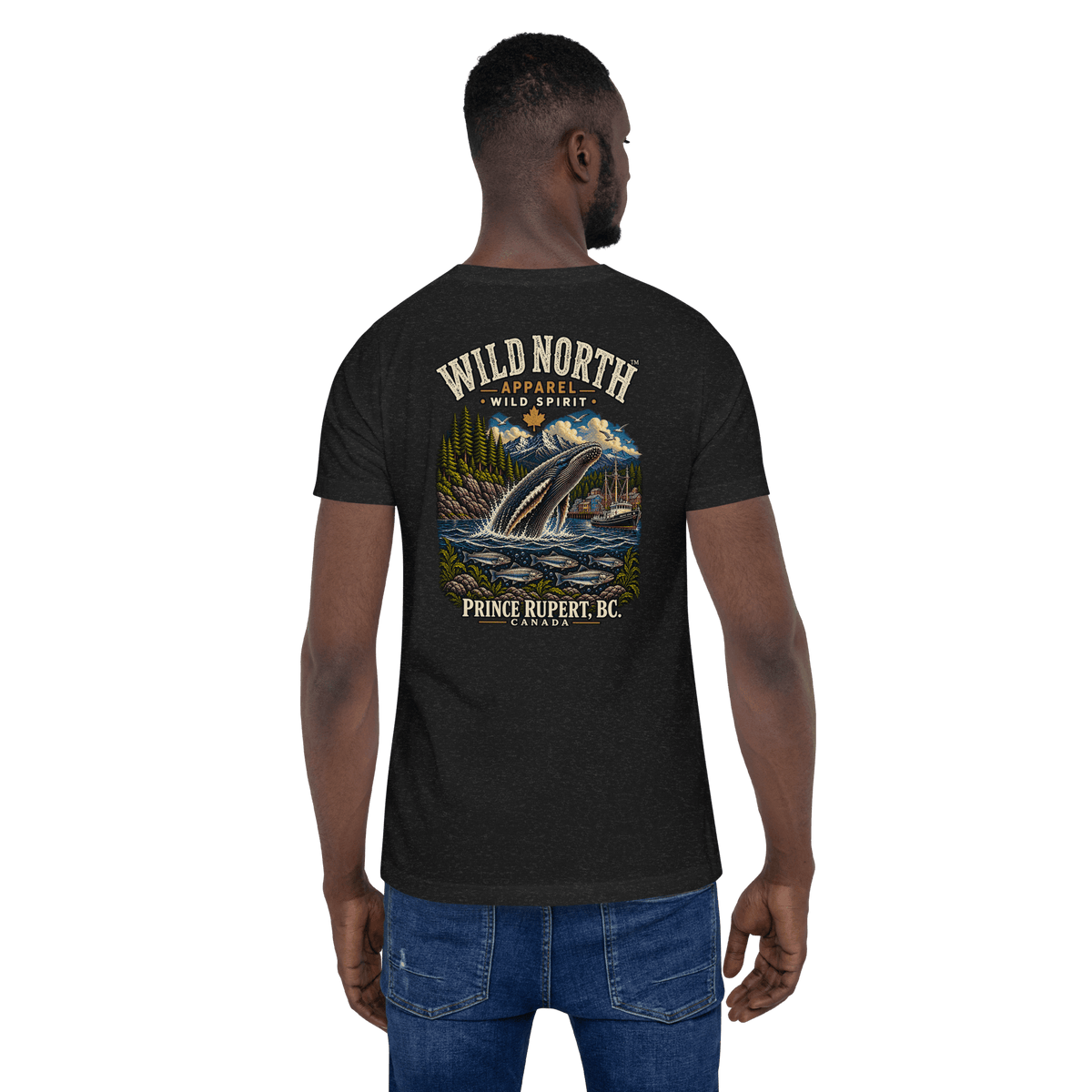 #wild_north_apparelWild North Prince Rupert Harbour Humpback™ - Unisex t-shirt - Wild North Apparel™#canadian_outdoor_wildlife_inspired_clothing#