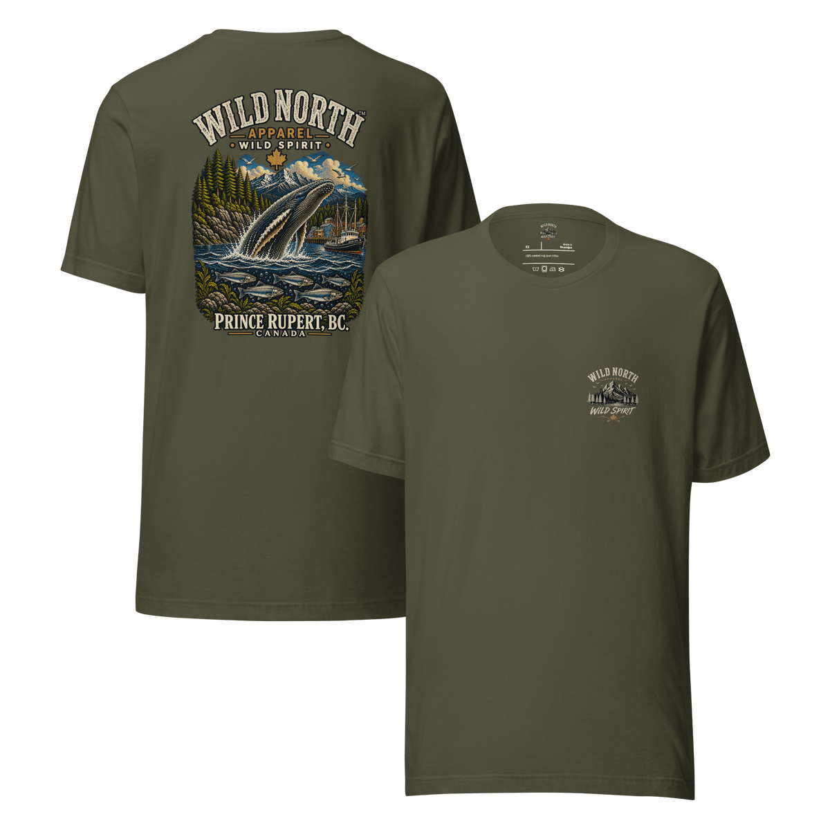 #wild_north_apparelWild North Prince Rupert Harbour Humpback™ - Unisex t-shirt - Wild North Apparel™#canadian_outdoor_wildlife_inspired_clothing#