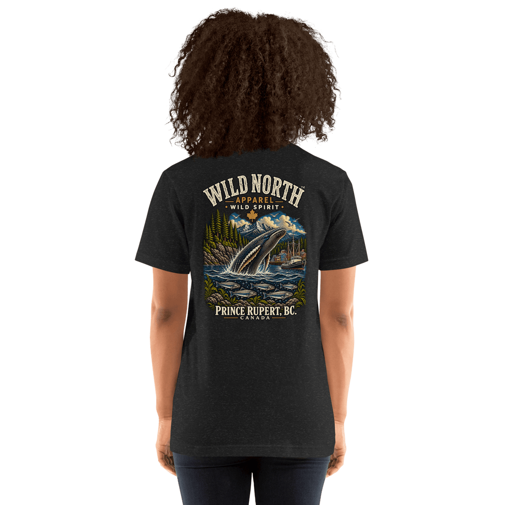 #wild_north_apparelWild North Prince Rupert Harbour Humpback™ - Unisex t-shirt - Wild North Apparel™#canadian_outdoor_wildlife_inspired_clothing#