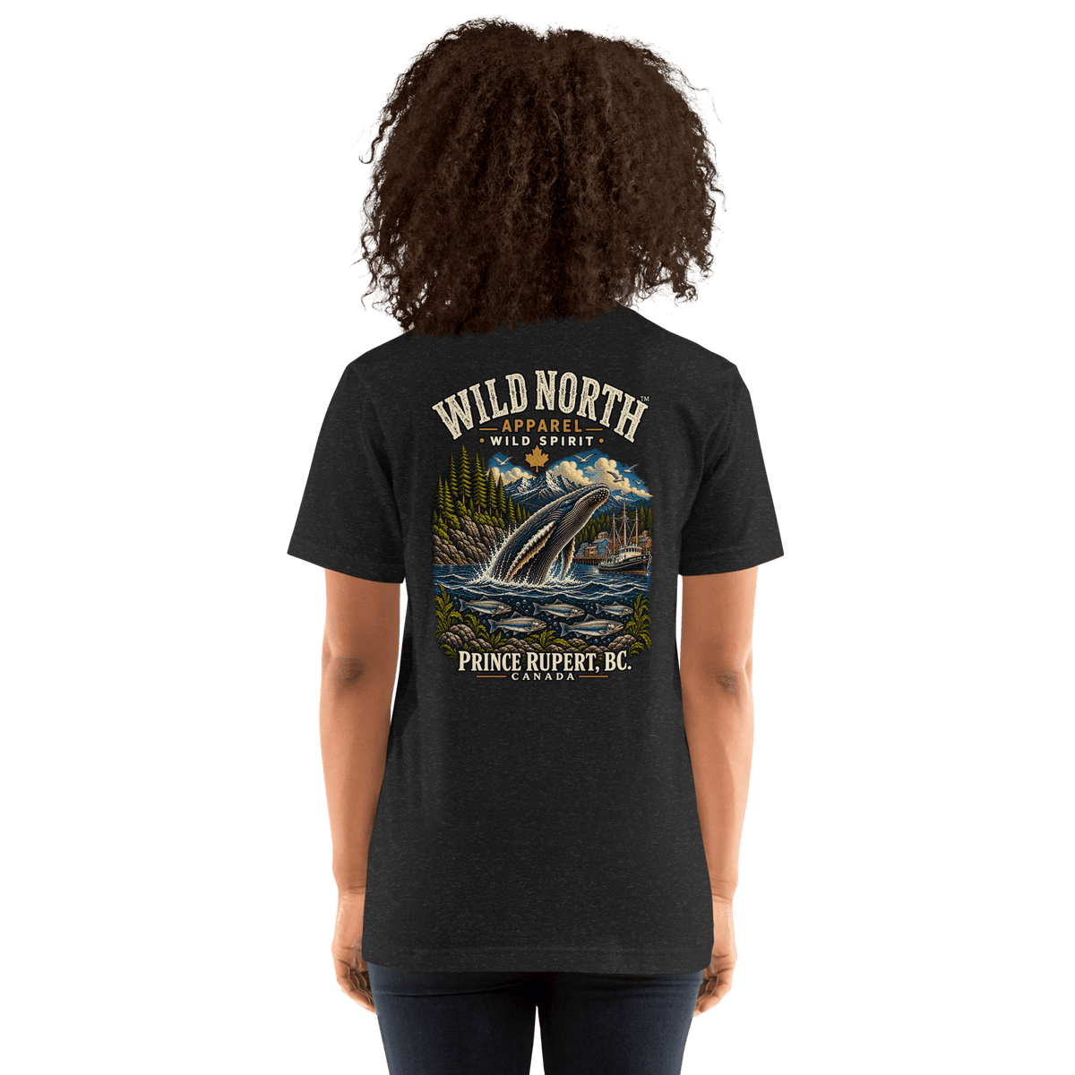 #wild_north_apparelWild North Prince Rupert Harbour Humpback™ - Unisex t-shirt - Wild North Apparel™#canadian_outdoor_wildlife_inspired_clothing#