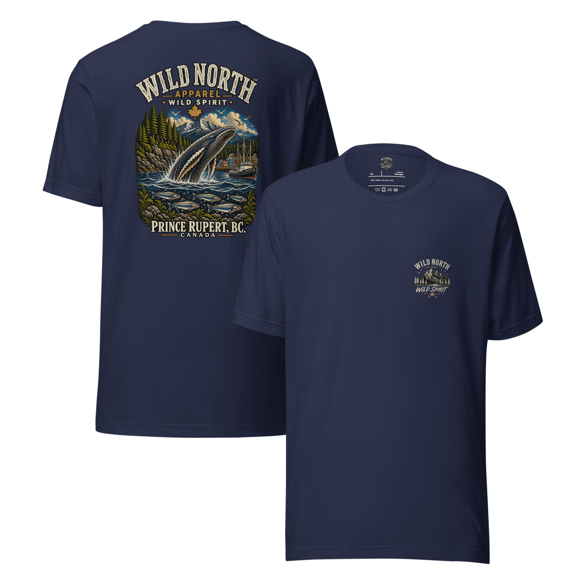 #wild_north_apparelWild North Prince Rupert Harbour Humpback™ - Unisex t-shirt - Wild North Apparel™#canadian_outdoor_wildlife_inspired_clothing#