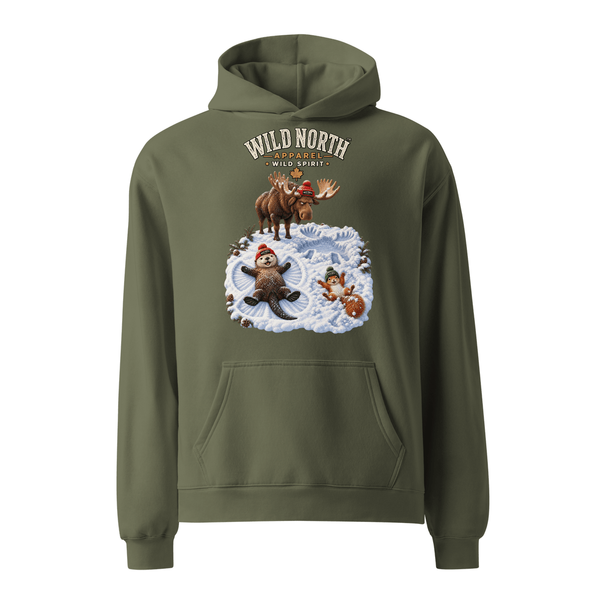 #wild_north_apparelWild North™ Snow Angel Suspects - Unisex oversized hoodie - Wild North Apparel™#canadian_outdoor_wildlife_inspired_clothing#