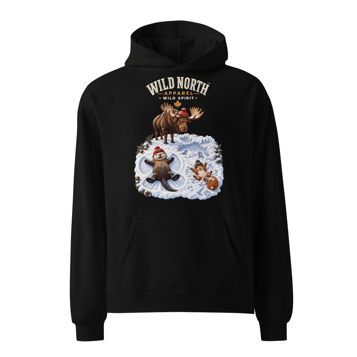 #wild_north_apparelWild North™ Snow Angel Suspects - Unisex oversized hoodie - Wild North Apparel™#canadian_outdoor_wildlife_inspired_clothing#