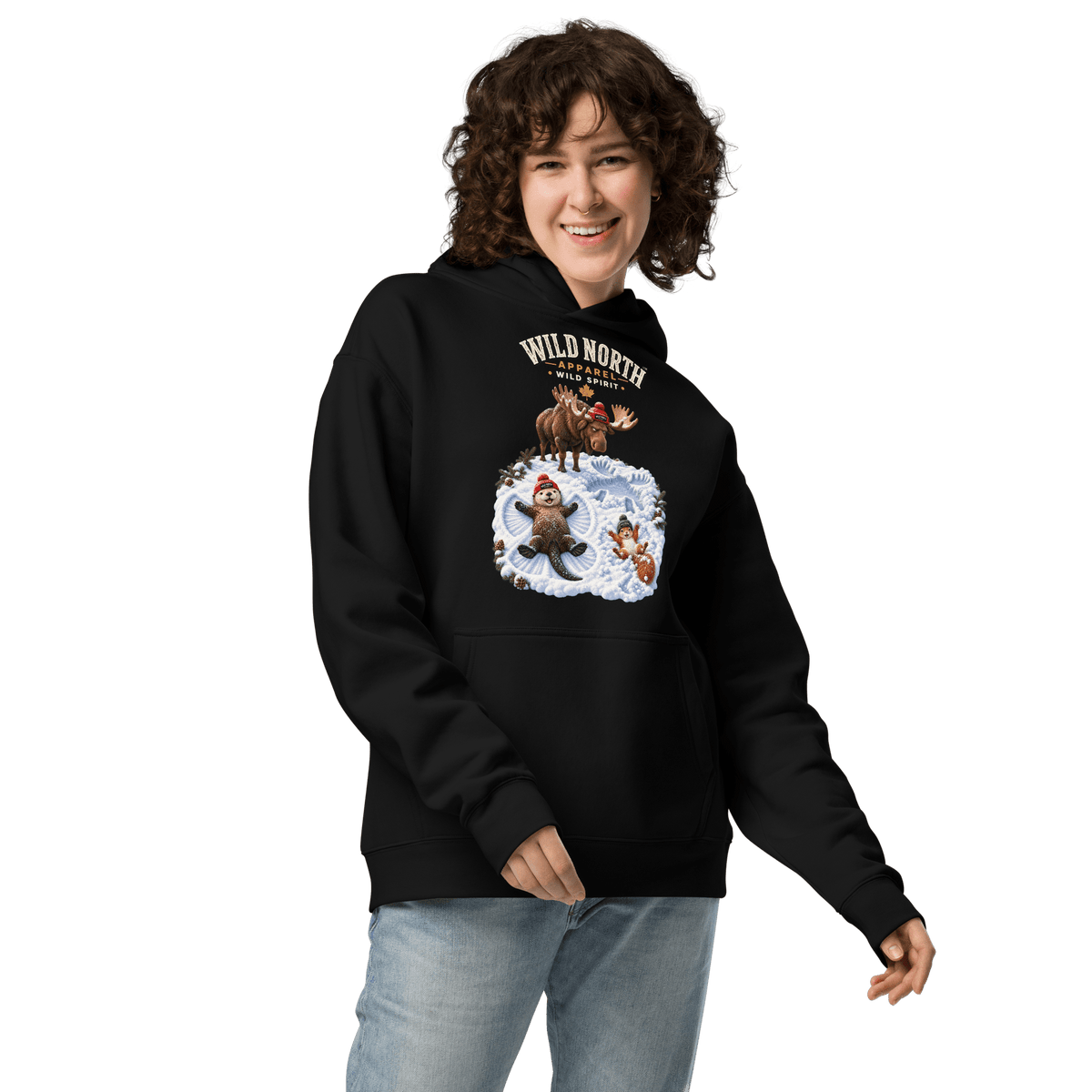 #wild_north_apparelWild North™ Snow Angel Suspects - Unisex oversized hoodie - Wild North Apparel™#canadian_outdoor_wildlife_inspired_clothing#