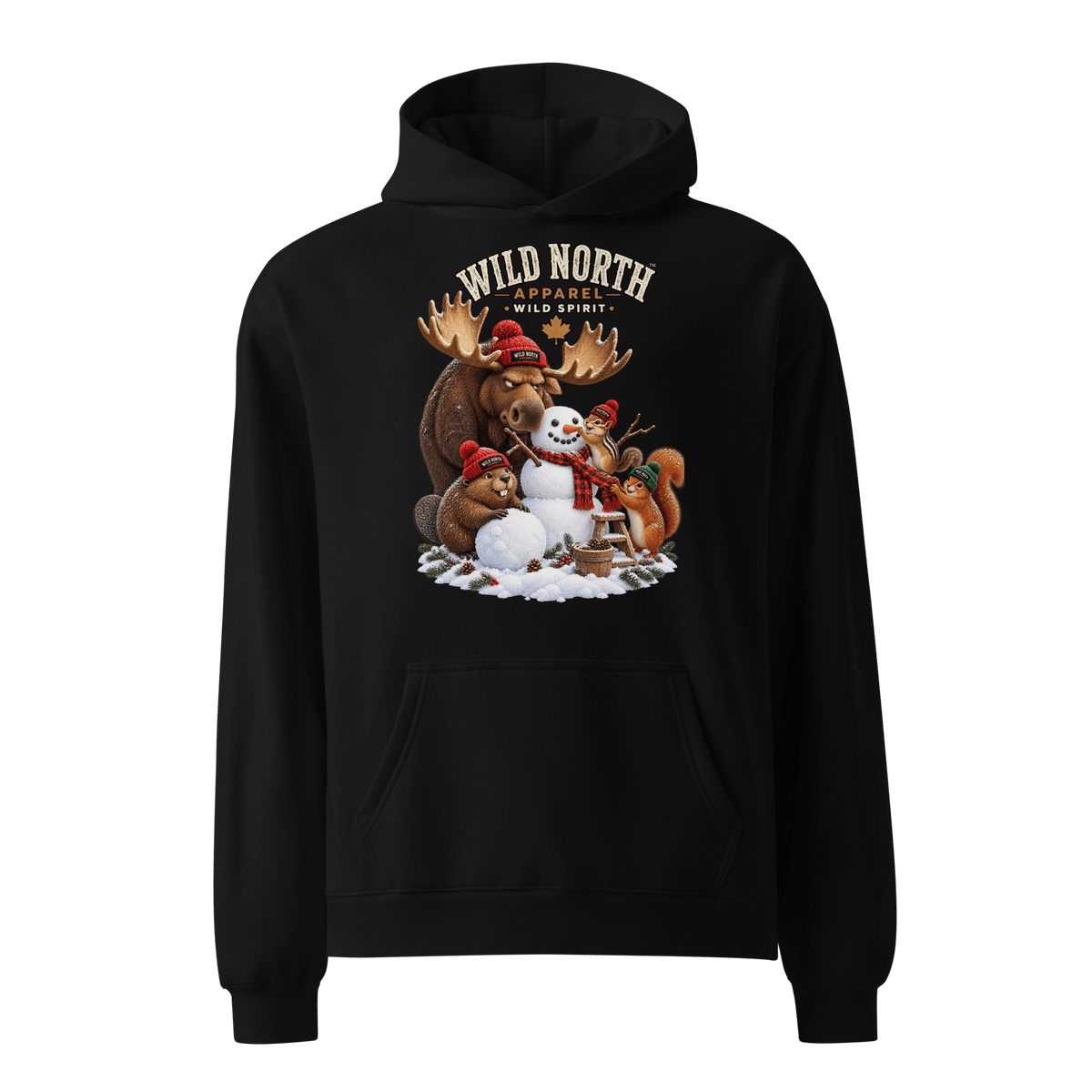 #wild_north_apparelWild North™ Snowman Construction Crew - Unisex oversized hoodie - Wild North Apparel™#canadian_outdoor_wildlife_inspired_clothing#
