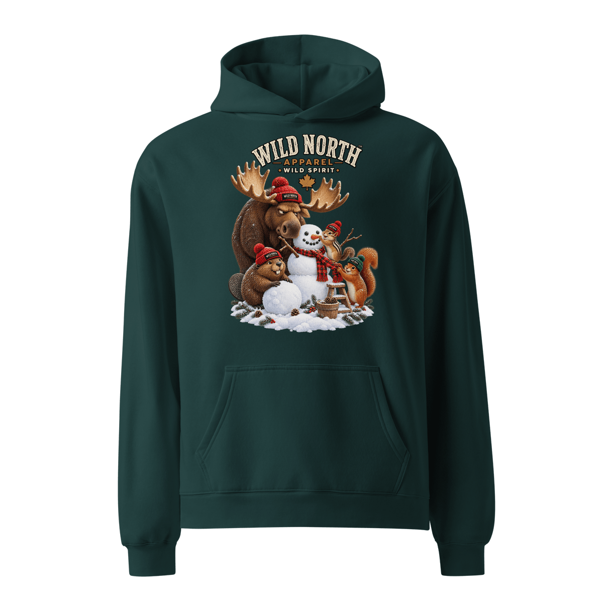 #wild_north_apparelWild North™ Snowman Construction Crew - Unisex oversized hoodie - Wild North Apparel™#canadian_outdoor_wildlife_inspired_clothing#