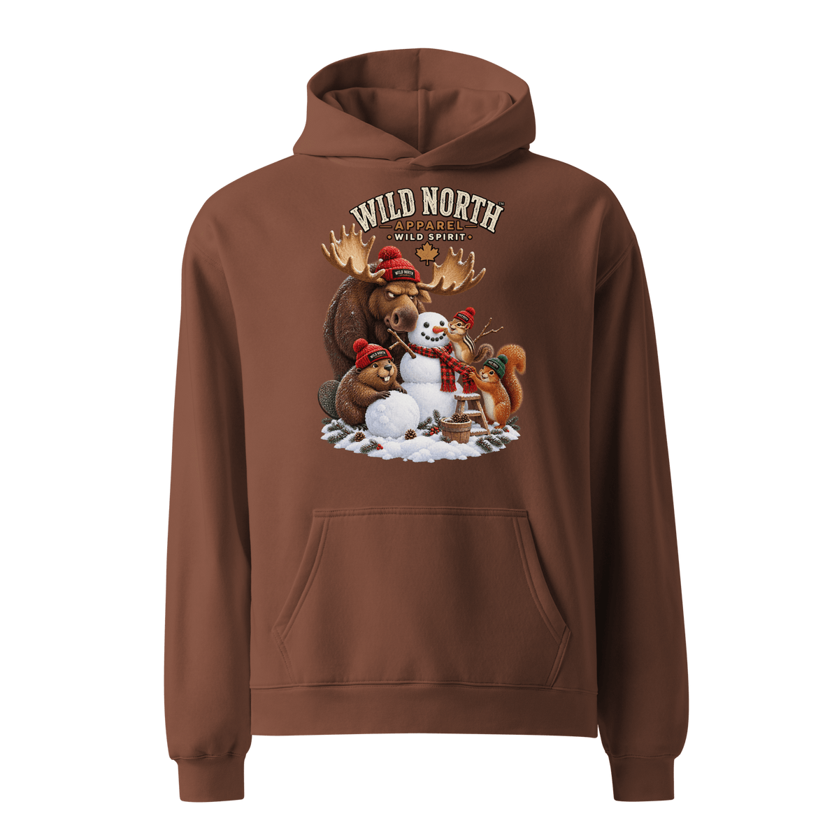 #wild_north_apparelWild North™ Snowman Construction Crew - Unisex oversized hoodie - Wild North Apparel™#canadian_outdoor_wildlife_inspired_clothing#