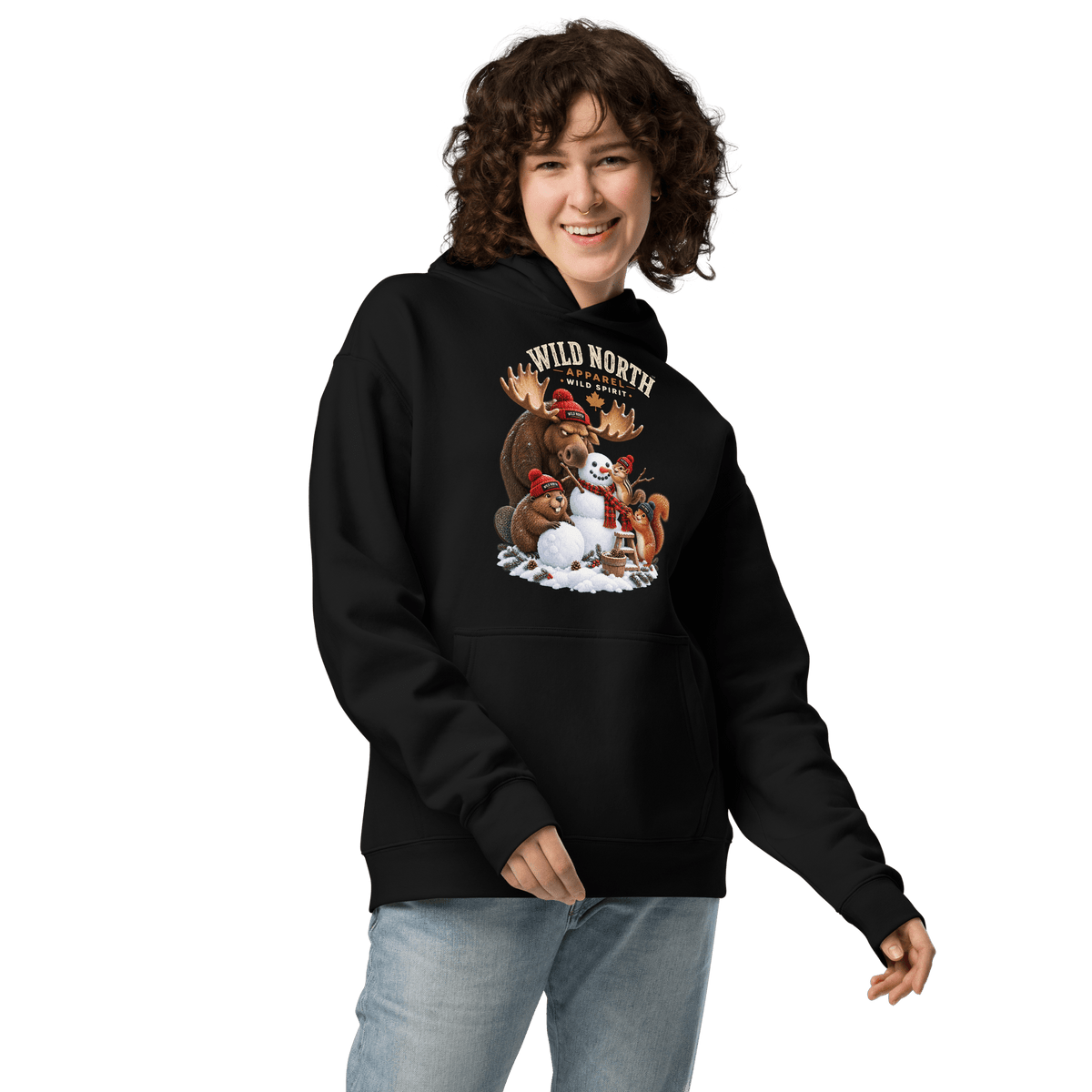 #wild_north_apparelWild North™ Snowman Construction Crew - Unisex oversized hoodie - Wild North Apparel™#canadian_outdoor_wildlife_inspired_clothing#