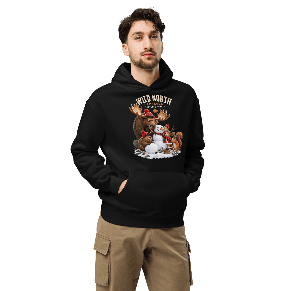 #wild_north_apparelWild North™ Snowman Construction Crew - Unisex oversized hoodie - Wild North Apparel™#canadian_outdoor_wildlife_inspired_clothing#