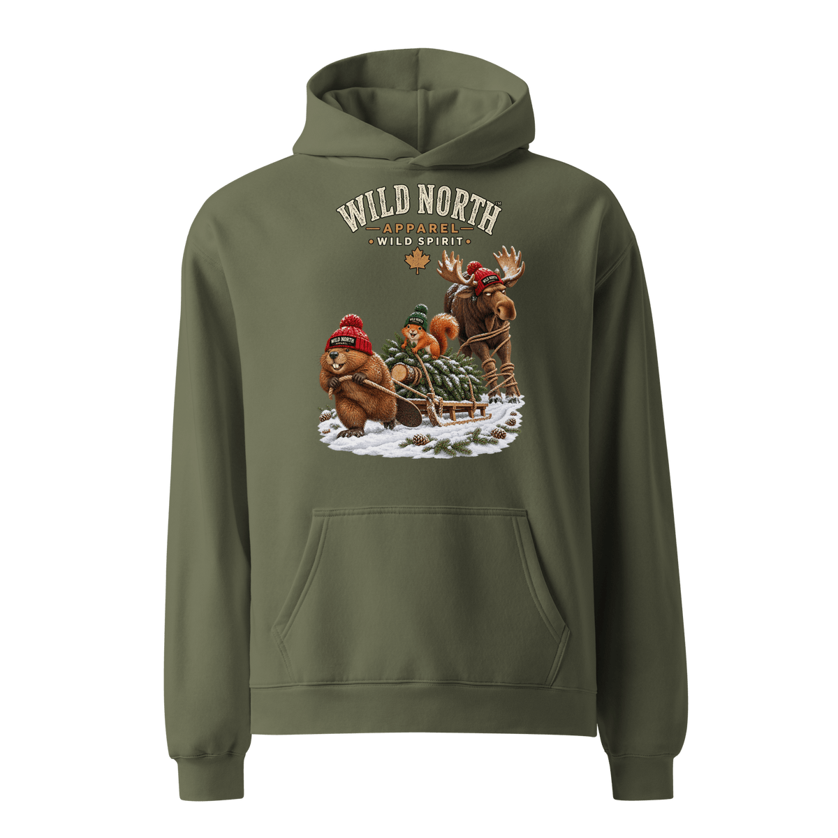 #wild_north_apparelWild North™ The Great Christmas Tree Heist - Unisex oversized hoodie - Wild North Apparel™#canadian_outdoor_wildlife_inspired_clothing#