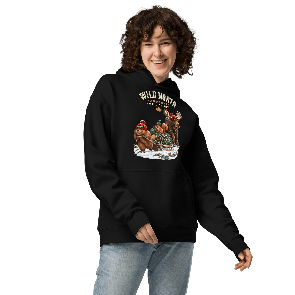 #wild_north_apparelWild North™ The Great Christmas Tree Heist - Unisex oversized hoodie - Wild North Apparel™#canadian_outdoor_wildlife_inspired_clothing#
