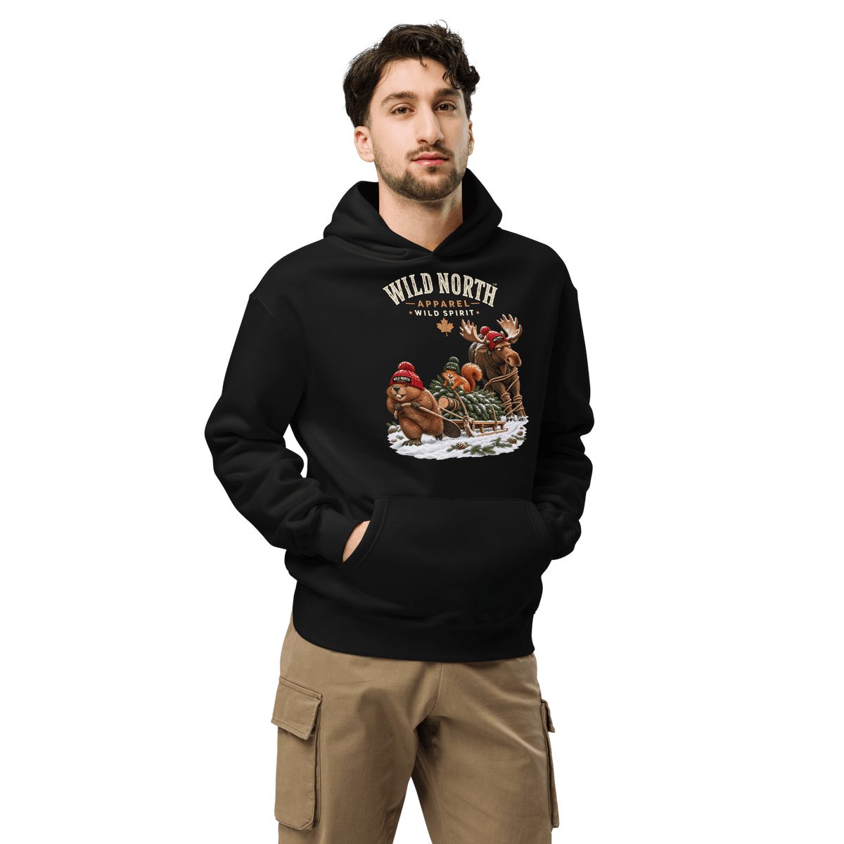 #wild_north_apparelWild North™ The Great Christmas Tree Heist - Unisex oversized hoodie - Wild North Apparel™#canadian_outdoor_wildlife_inspired_clothing#