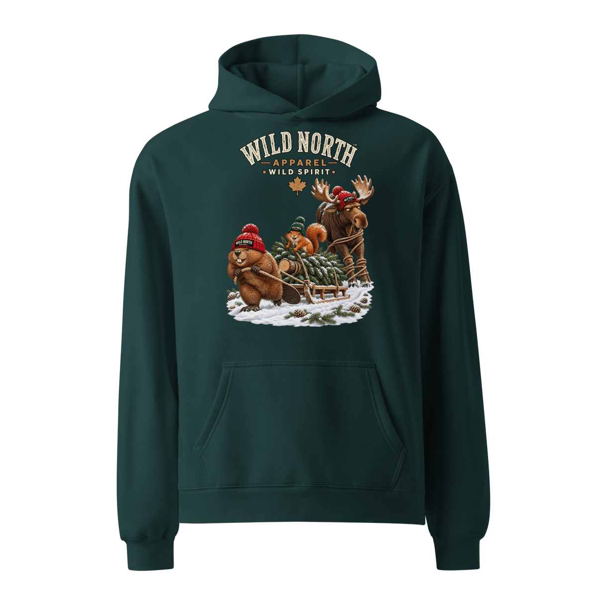#wild_north_apparelWild North™ The Great Christmas Tree Heist - Unisex oversized hoodie - Wild North Apparel™#canadian_outdoor_wildlife_inspired_clothing#