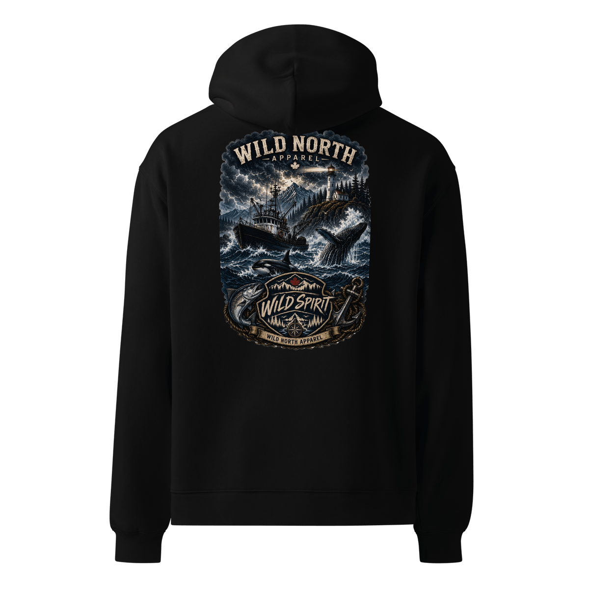 #wild_north_apparelWild Spirit: North Coast Legacy - Unisex Oversized Hoodie - Wild North Apparel™#canadian_outdoor_wildlife_inspired_clothing#