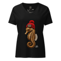 #wild_north_apparelWoman's Wild Spirit Seahorse Tee - Relaxed V-neck T-shirt - Wild North Apparel™#canadian_outdoor_wildlife_inspired_clothing#