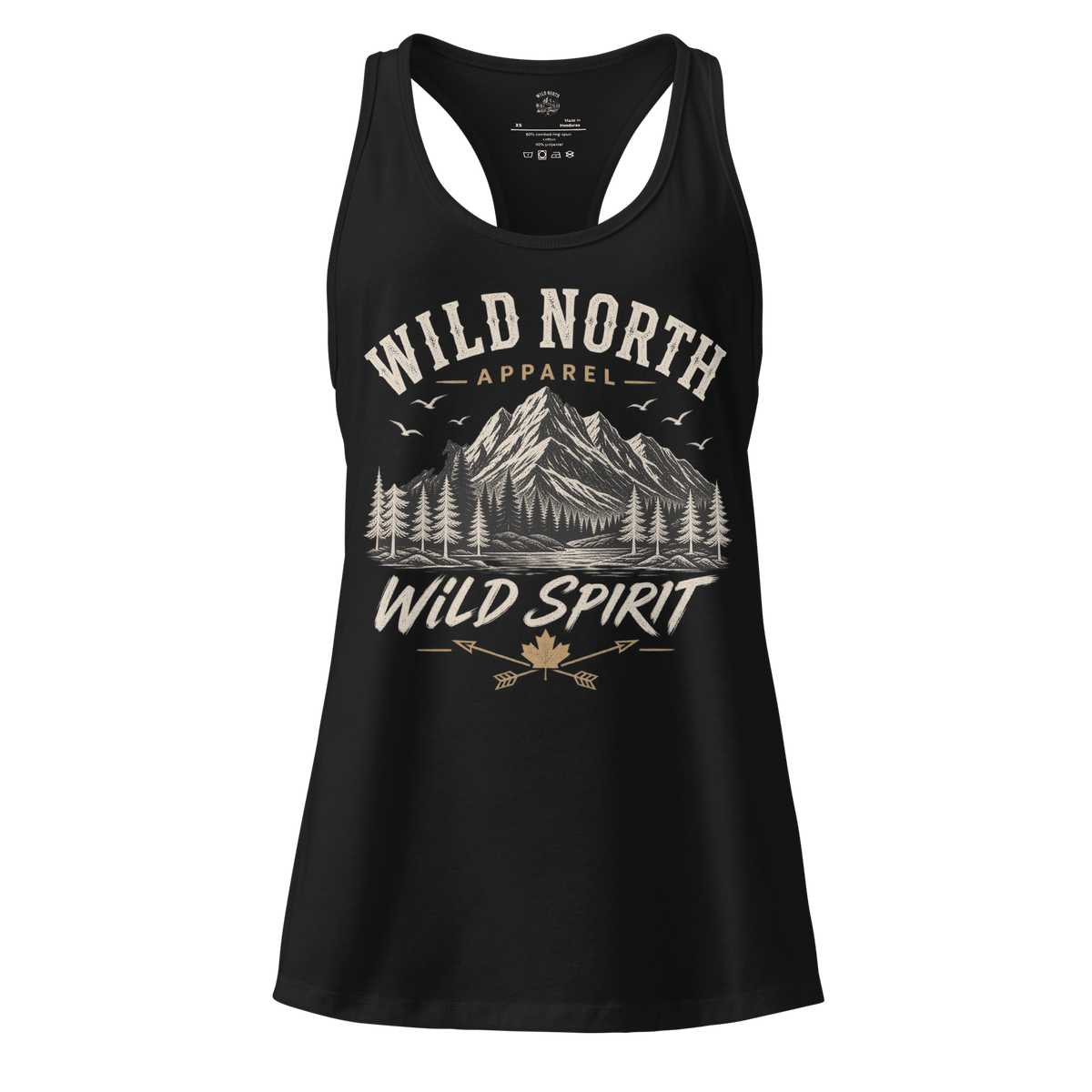 #wild_north_apparelWomen’s Mountain Wild Spirit - Fitted Racerback Tank Top - Wild North Apparel#canadian_outdoor_wildlife_inspired_clothing#