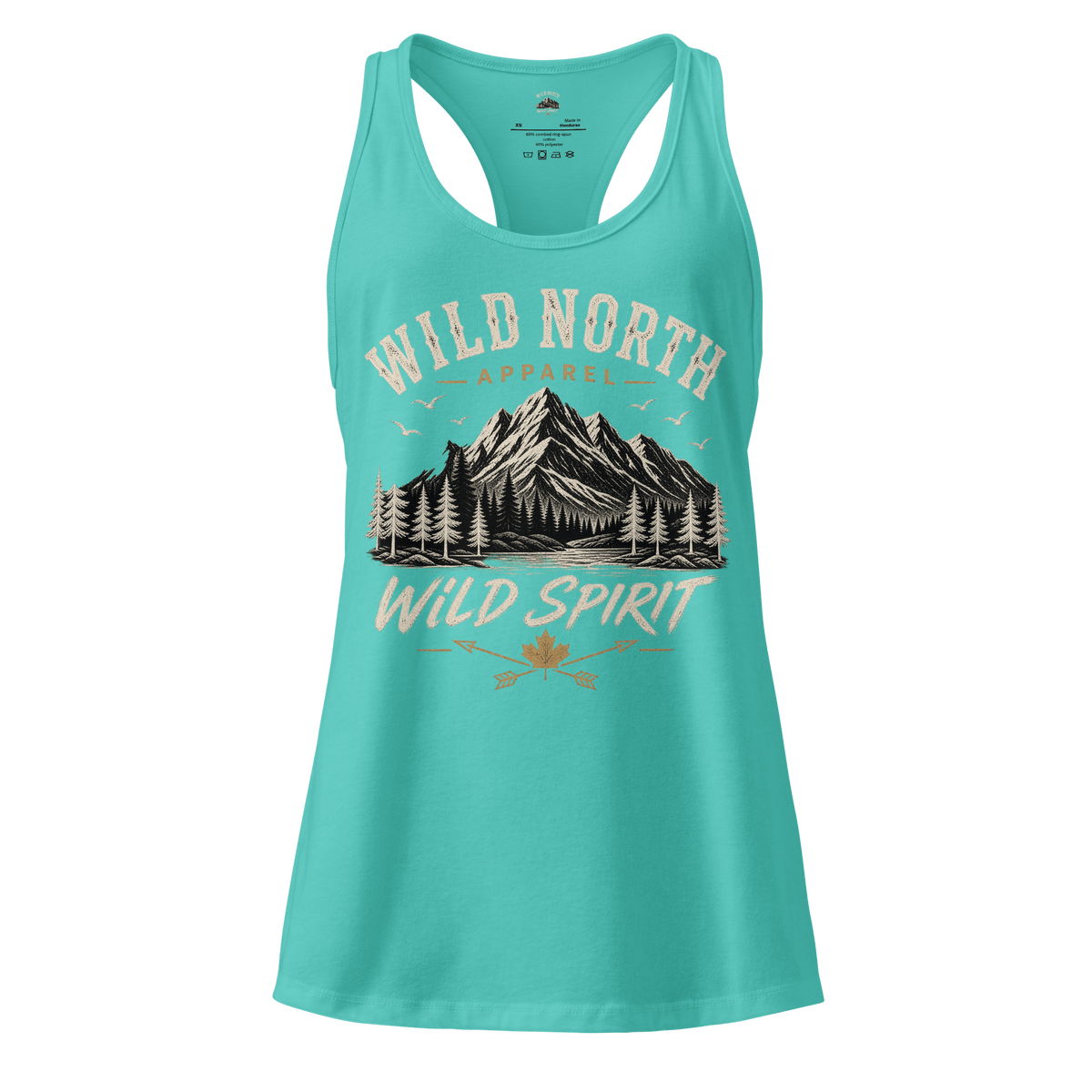 #wild_north_apparelWomen’s Mountain Wild Spirit - Fitted Racerback Tank Top - Wild North Apparel#canadian_outdoor_wildlife_inspired_clothing#