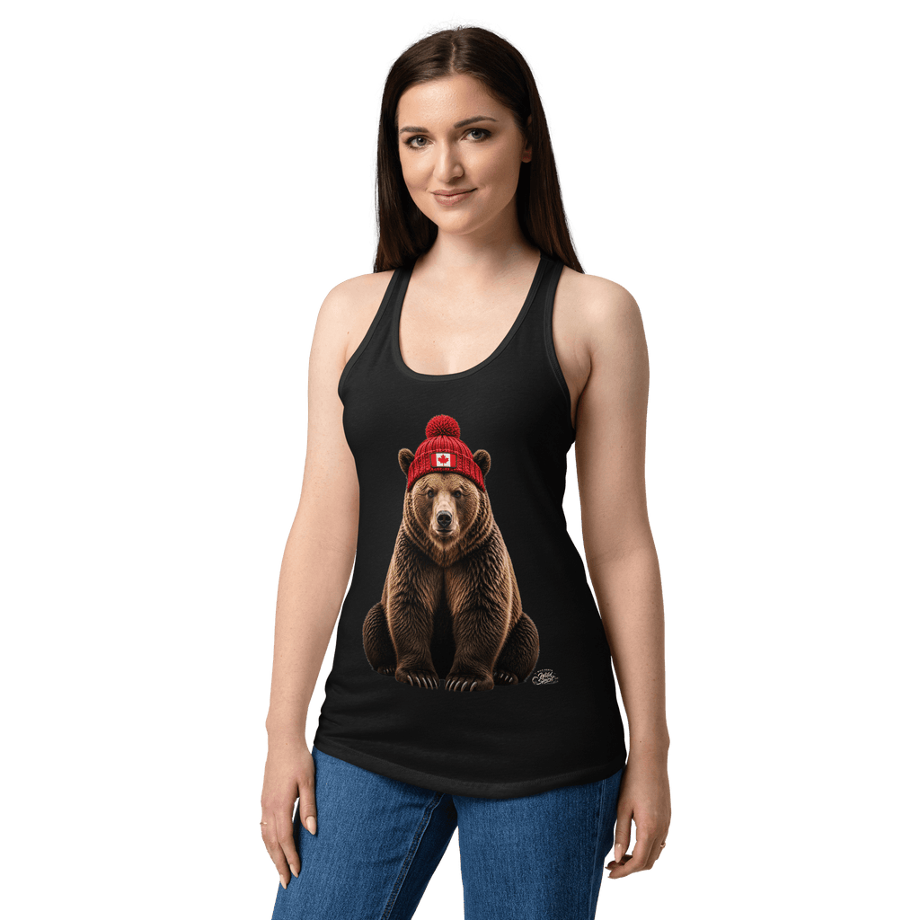 #wild_north_apparelWomen’s Wild Spirit Grizzly - fitted racerback tank top - Wild North Apparel™#canadian_outdoor_wildlife_inspired_clothing#