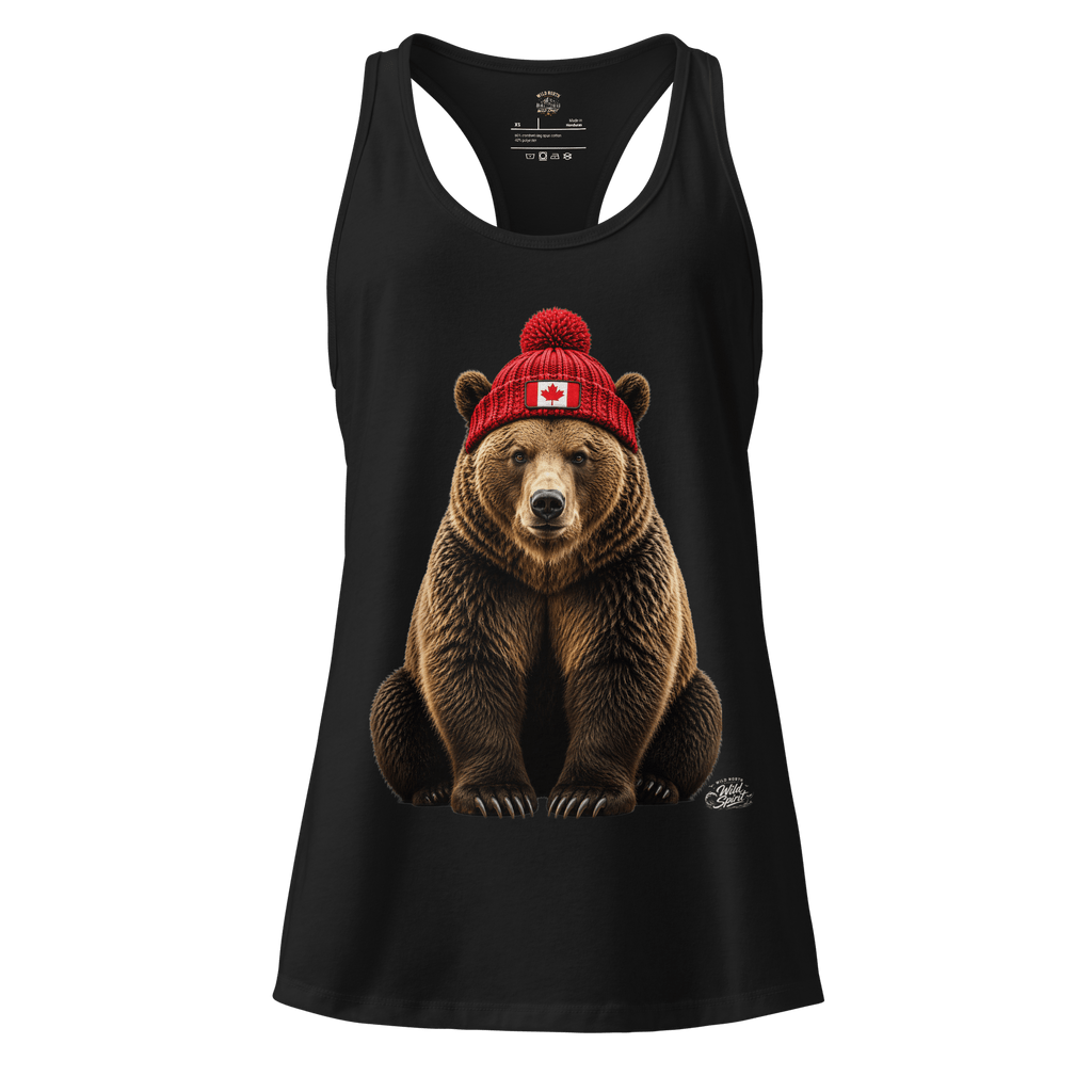 #wild_north_apparelWomen’s Wild Spirit Grizzly - fitted racerback tank top - Wild North Apparel™#canadian_outdoor_wildlife_inspired_clothing#