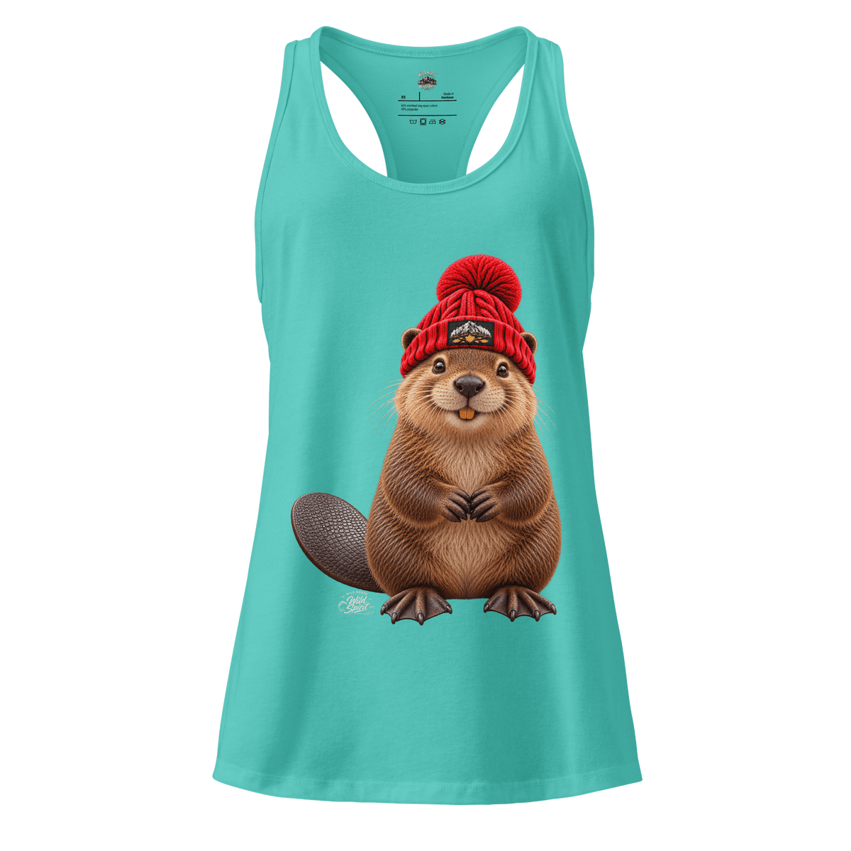 #wild_north_apparelWomen’s Wild Spirit Northern Dam Builder -fitted racerback tank top - Wild North Apparel™#canadian_outdoor_wildlife_inspired_clothing#