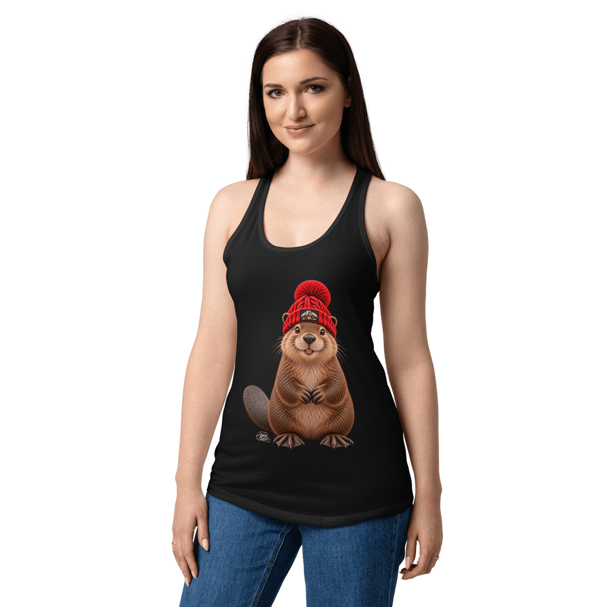 #wild_north_apparelWomen’s Wild Spirit Northern Dam Builder -fitted racerback tank top - Wild North Apparel™#canadian_outdoor_wildlife_inspired_clothing#