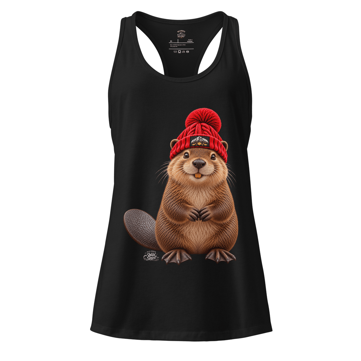 #wild_north_apparelWomen’s Wild Spirit Northern Dam Builder -fitted racerback tank top - Wild North Apparel™#canadian_outdoor_wildlife_inspired_clothing#