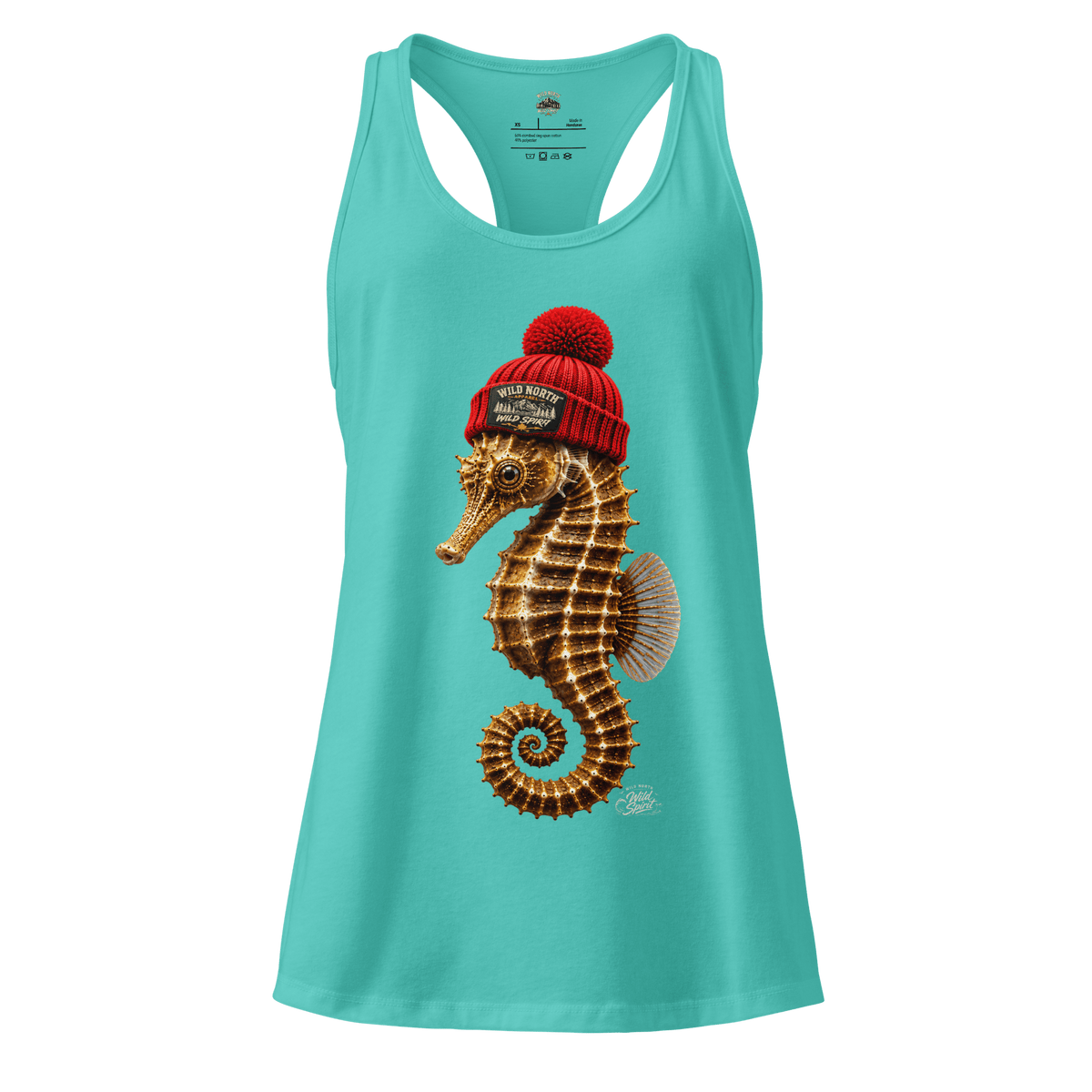 #wild_north_apparelWomen’s Wild Spirit™ Seahorse - fitted racerback tank top - Wild North Apparel™#canadian_outdoor_wildlife_inspired_clothing#