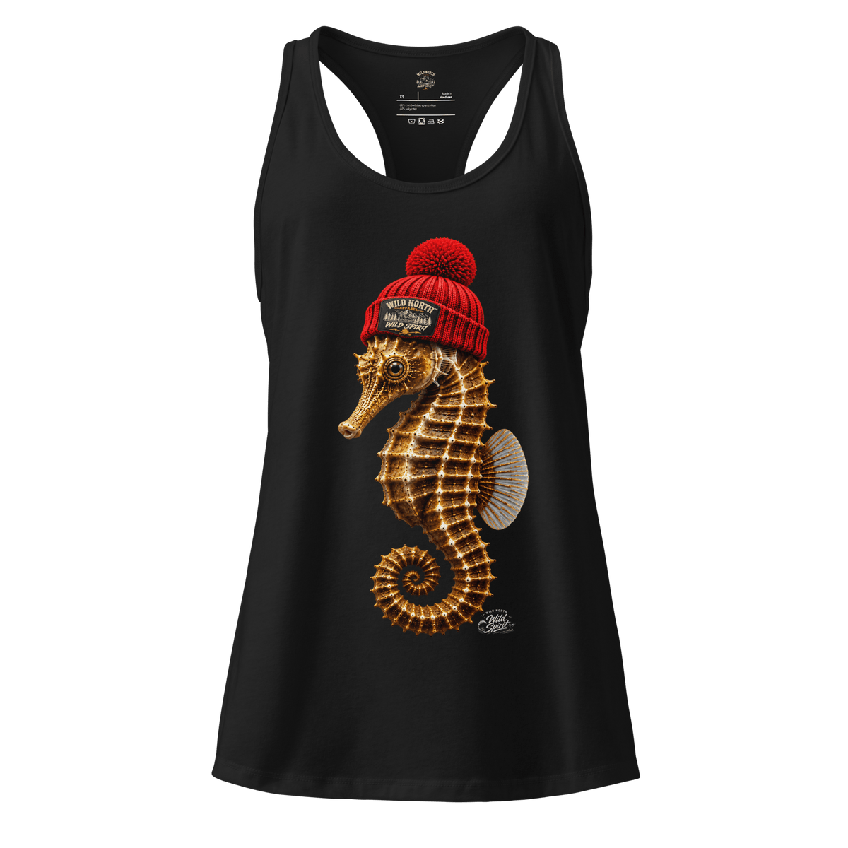 #wild_north_apparelWomen’s Wild Spirit™ Seahorse - fitted racerback tank top - Wild North Apparel™#canadian_outdoor_wildlife_inspired_clothing#